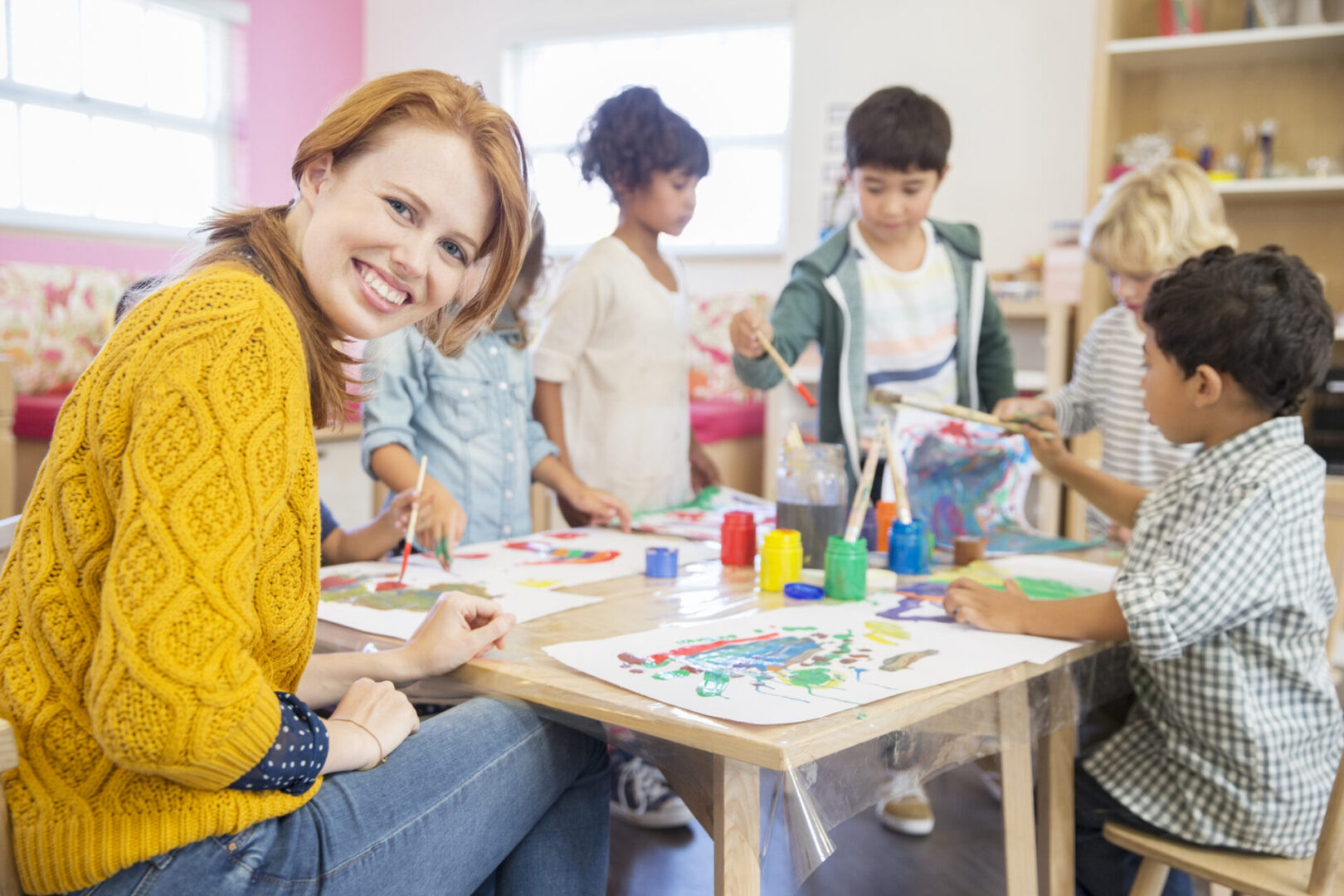 daycare specialist working with kids